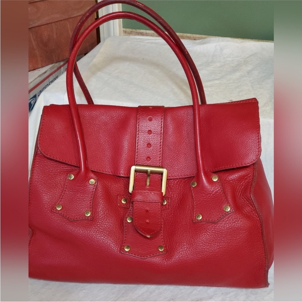 MULBERRY GEORGIE Dark Red Rectangular Satchel or Briefcase - Leather.
